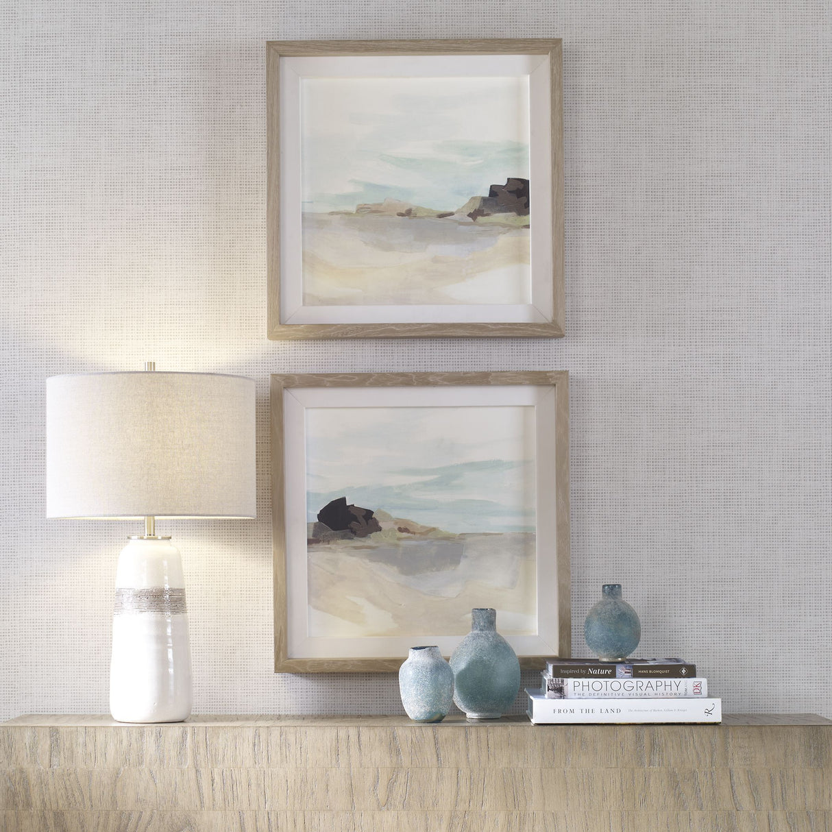 Glacial Coast - Framed Prints, Set Of 2 - Light Brown