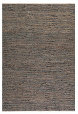 Tobais - 5 X 8 Rescued Leather & Hemp Rug - Light Brown