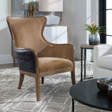 Snowden - Tan Wing Chair - Light Brown