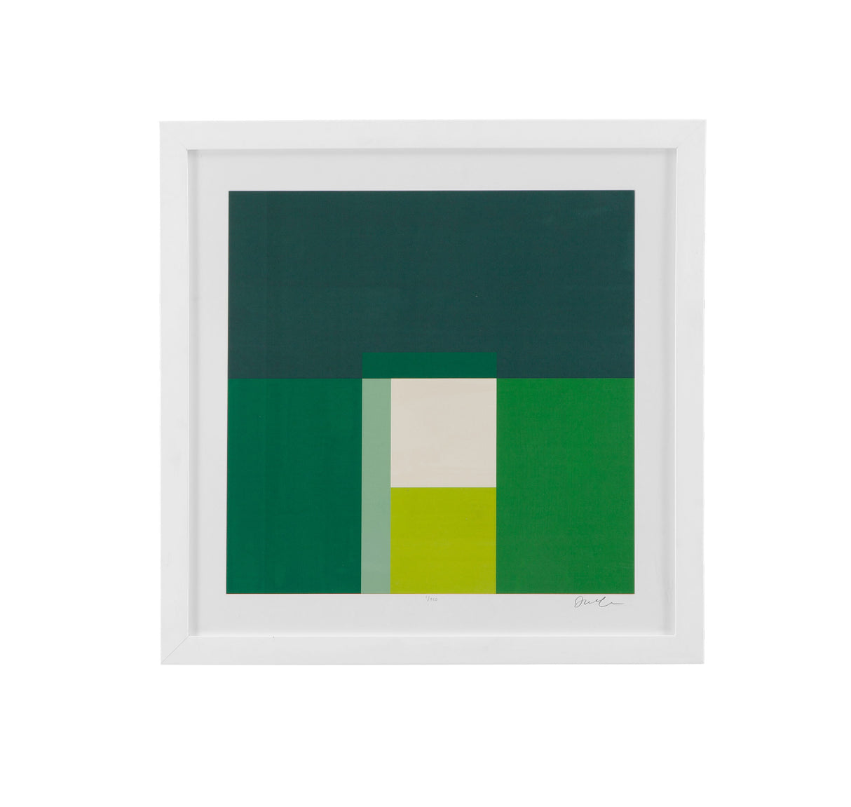 Emerald Centerpoint I - Framed Art - Dark Green