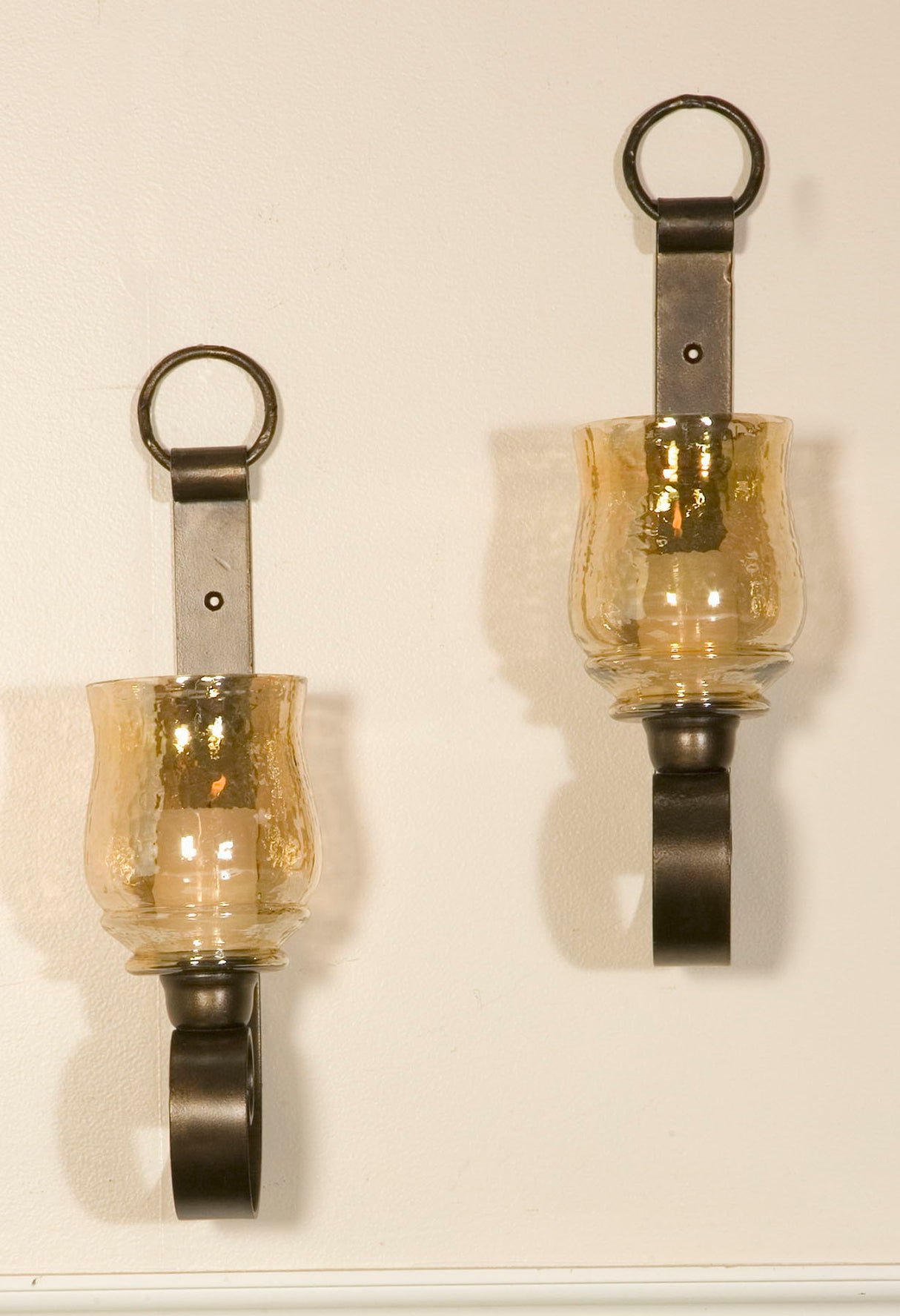 Joselyn - Small Wall Sconces, Set Of 2 - Brown, Dark