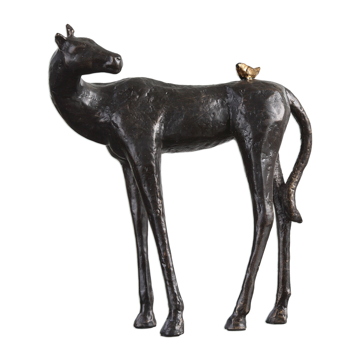 Hello Friend - Horse Sculpture - Black