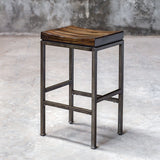 Beck - Industrial Bar Stool - Brown, Dark & Black