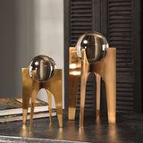 Ellianna - Crystal Spheres, Set Of 2 - Gold