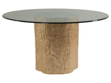 Signature Designs - Trunk Segment Round Dining Table With Glass Top