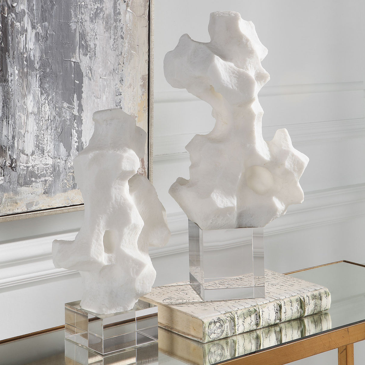 Remnant - Sculptures, Set Of 2 - White
