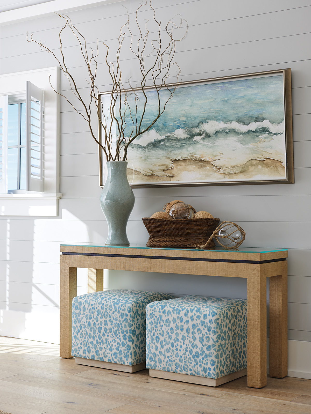Newport - Harbor Raffia Console - Light Brown