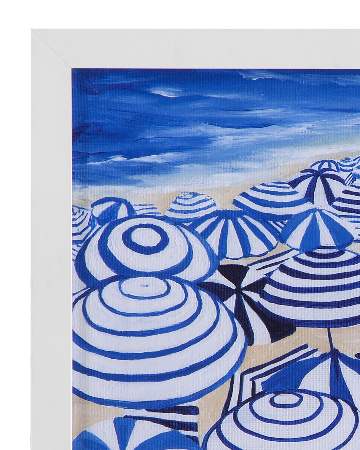 Beach Unbrellas II - Framed Art - Blue