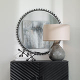 Taza - Round Iron Mirror - Gray, Dark