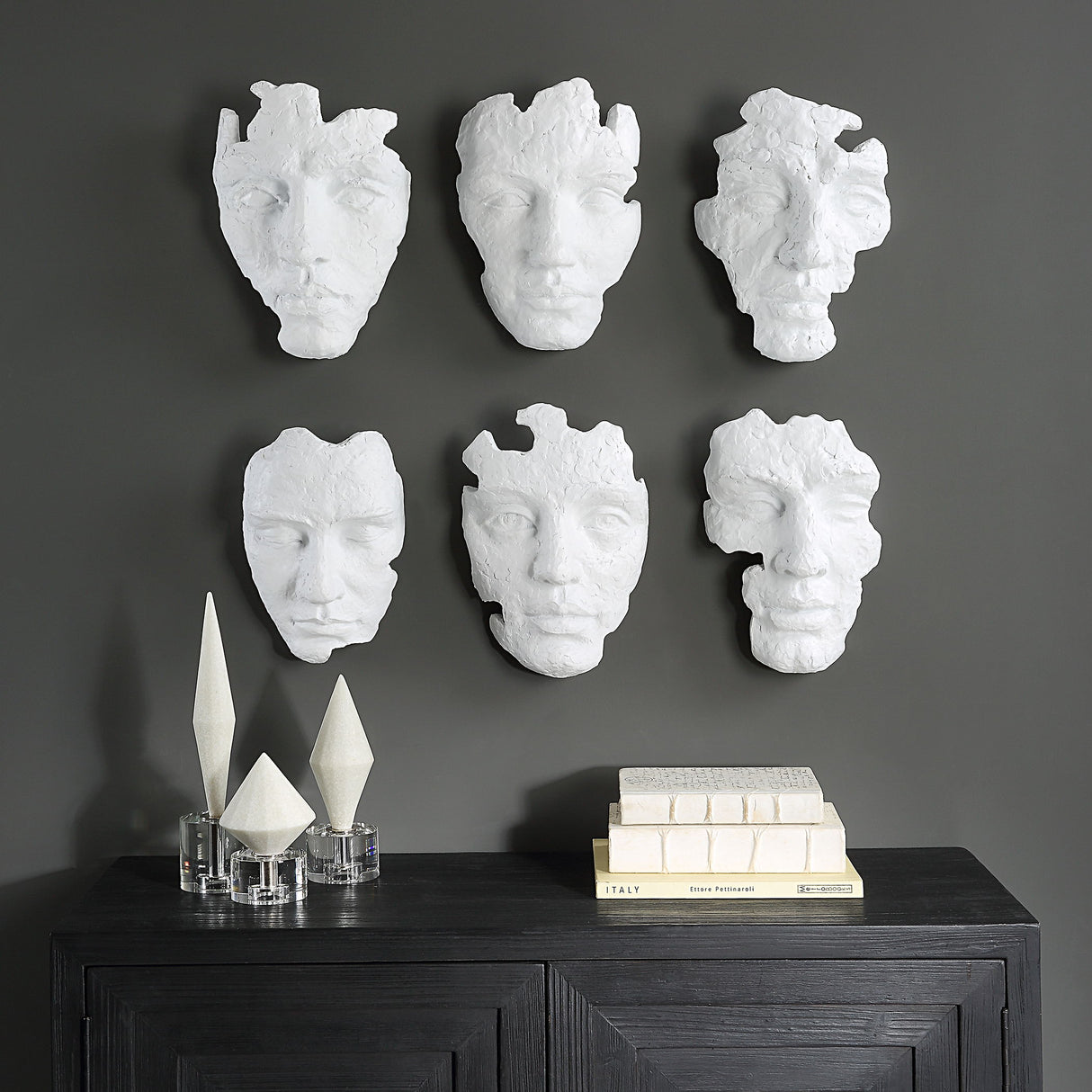 Self-Portrait - Mask Wall Decor (Set of 6) - White