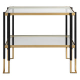 Kentmore - Glass Side Table - Black & Gold