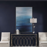 Moonlit Sea - Hand Painted Canvas - Blue