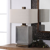 Abbot - Crackled Table Lamp - Gray