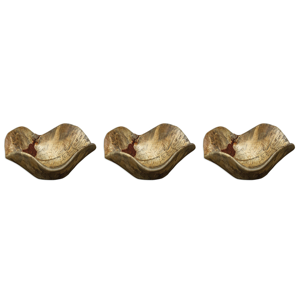Tamarine - Wood Wall Art, Set Of 3 - Light Brown