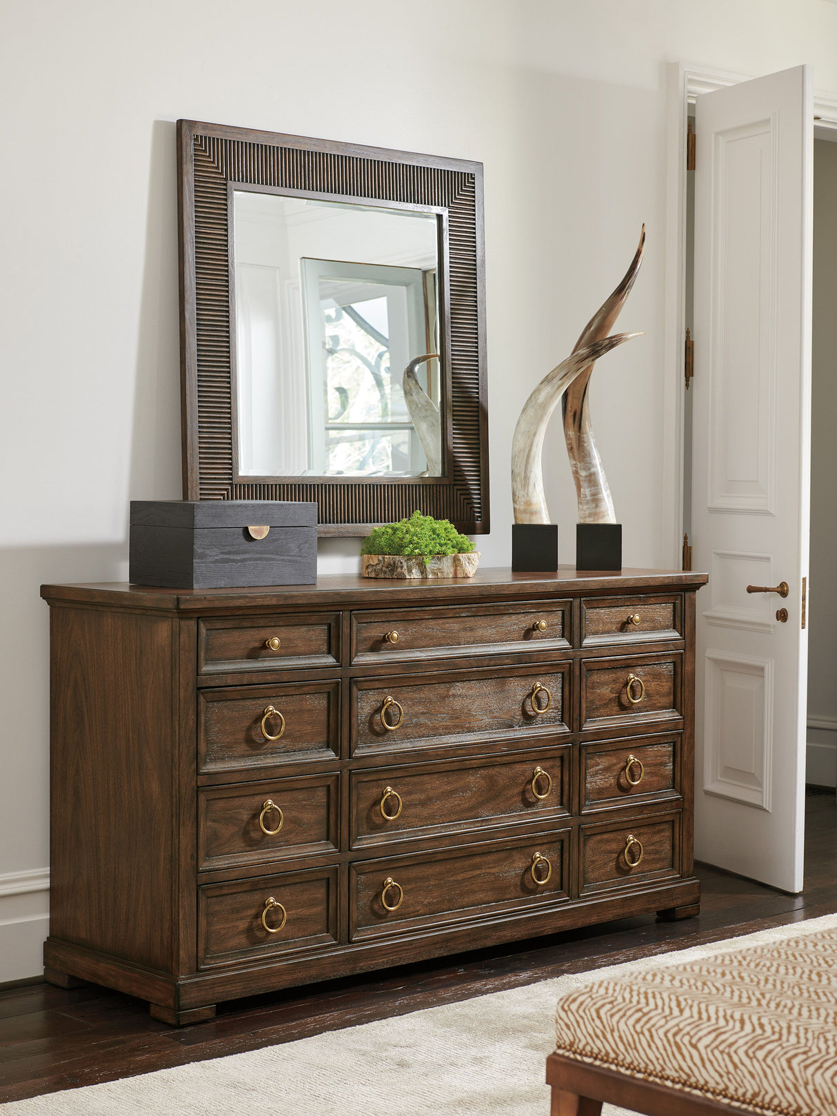 Silverado - Helena Square Mirror - Dark Brown